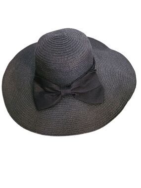TRÏBE Straw Sun Hat with Wide Brim Foldable Roll-Up Hat NWT